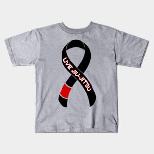 Live Brazilian Jiu jitsu Ribbon Kids T-Shirt